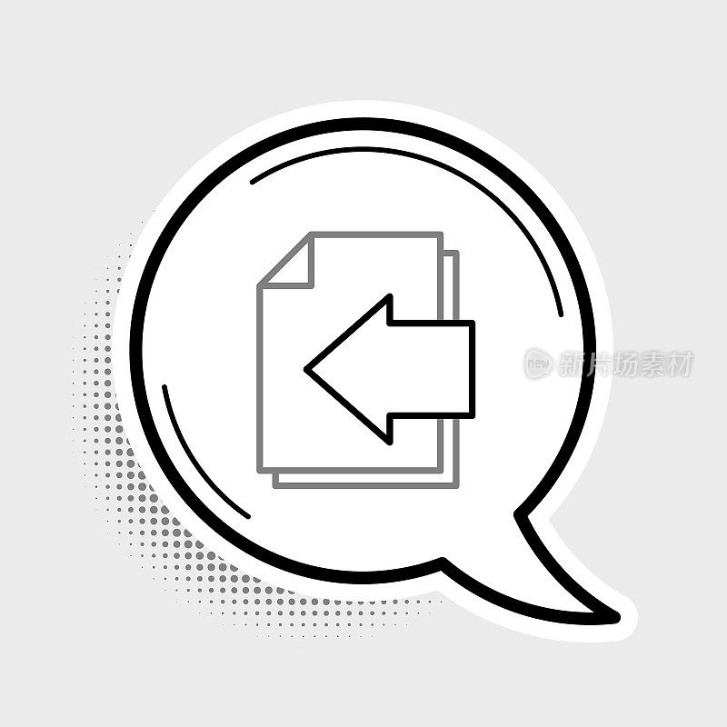 Line Next page arrow icon isolated on grey background. Document file with arrow. Send document. Colorful outline concept. Vector